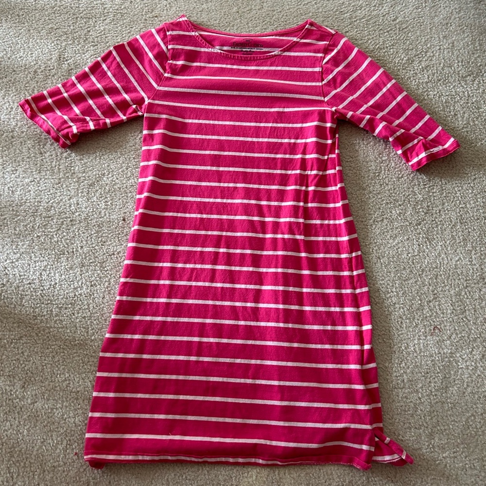 Faded glory girls pink with white stripes short sleeve dress in size 14